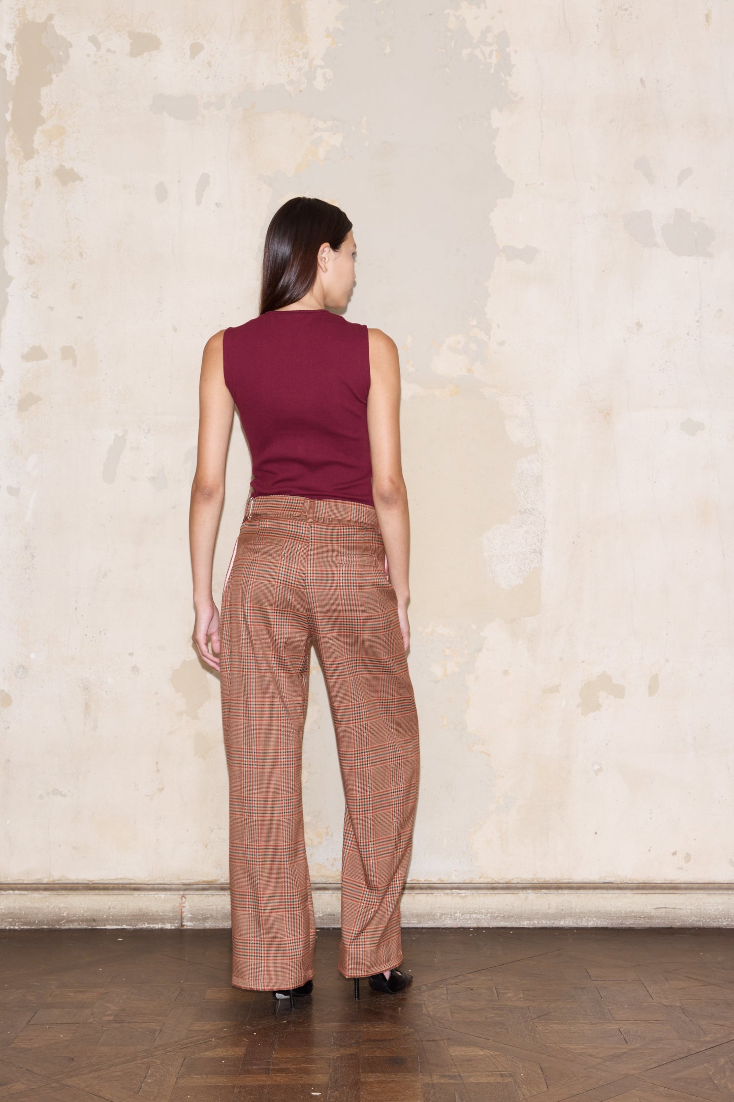 PIZURNO PANT RED GLENCHECK