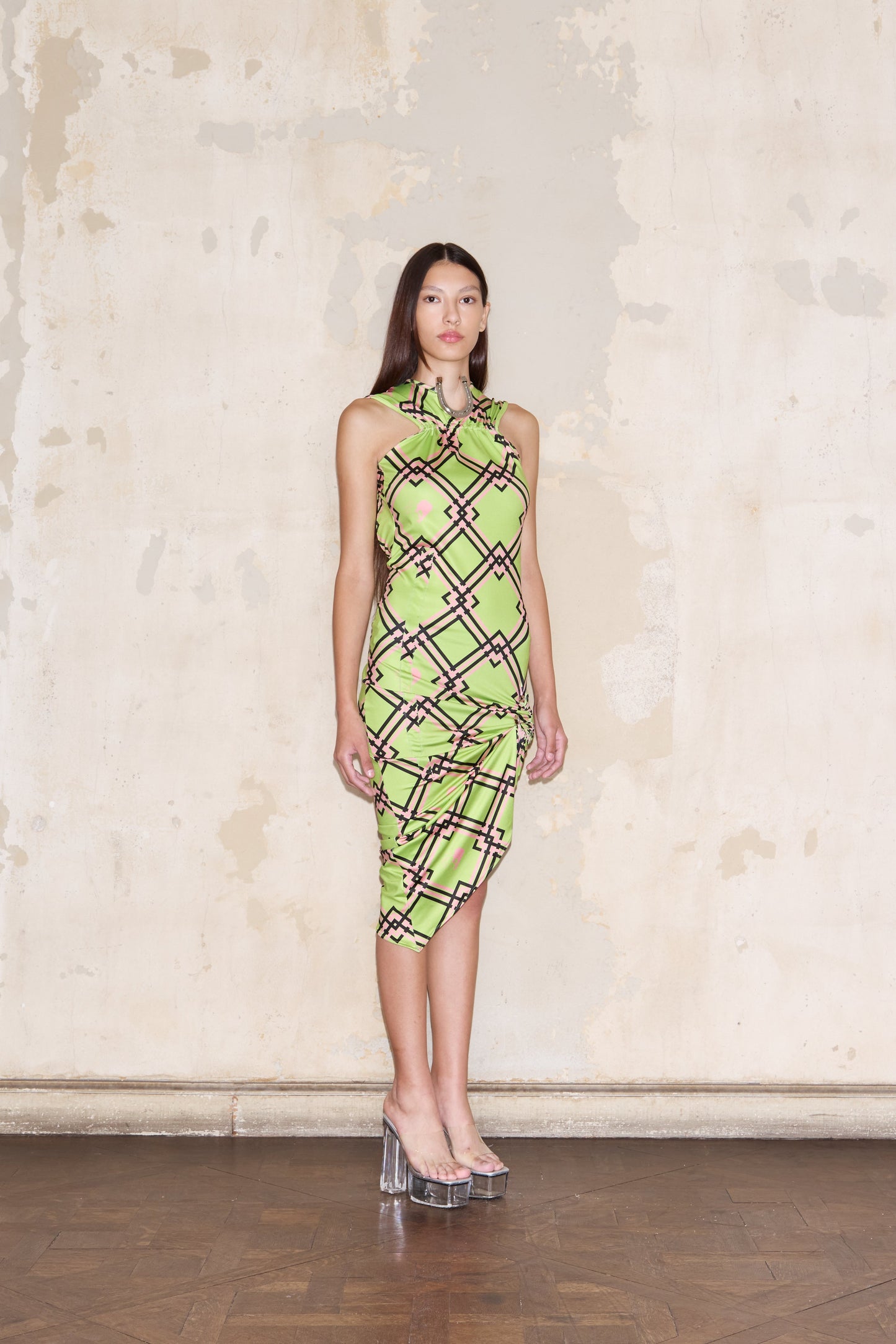 ROMULO DRESS PRINT GREEN