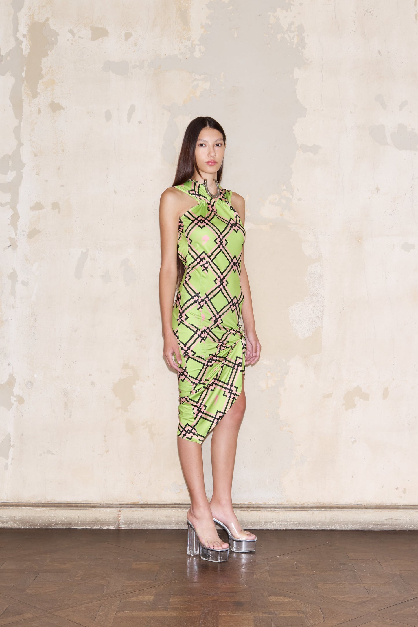 ROMULO DRESS PRINT GREEN
