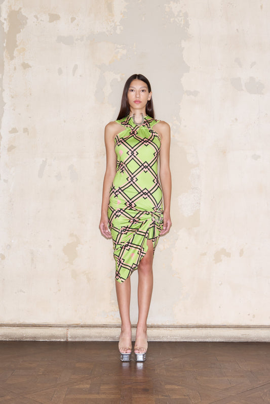 ROMULO DRESS PRINT GREEN