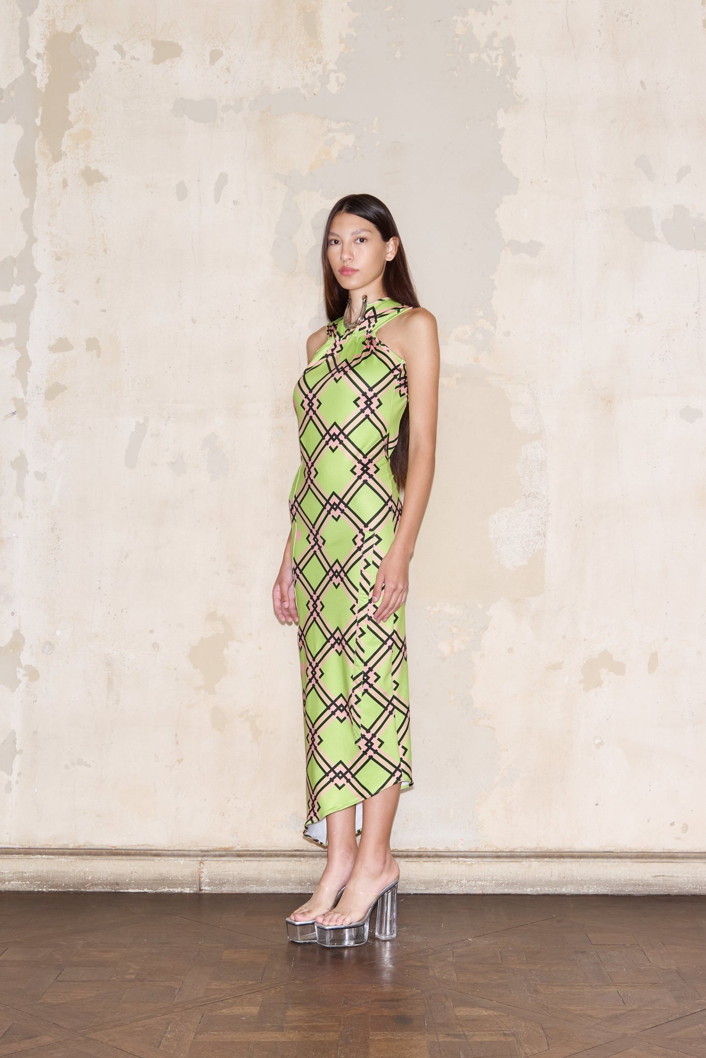 ROMULO DRESS PRINT GREEN