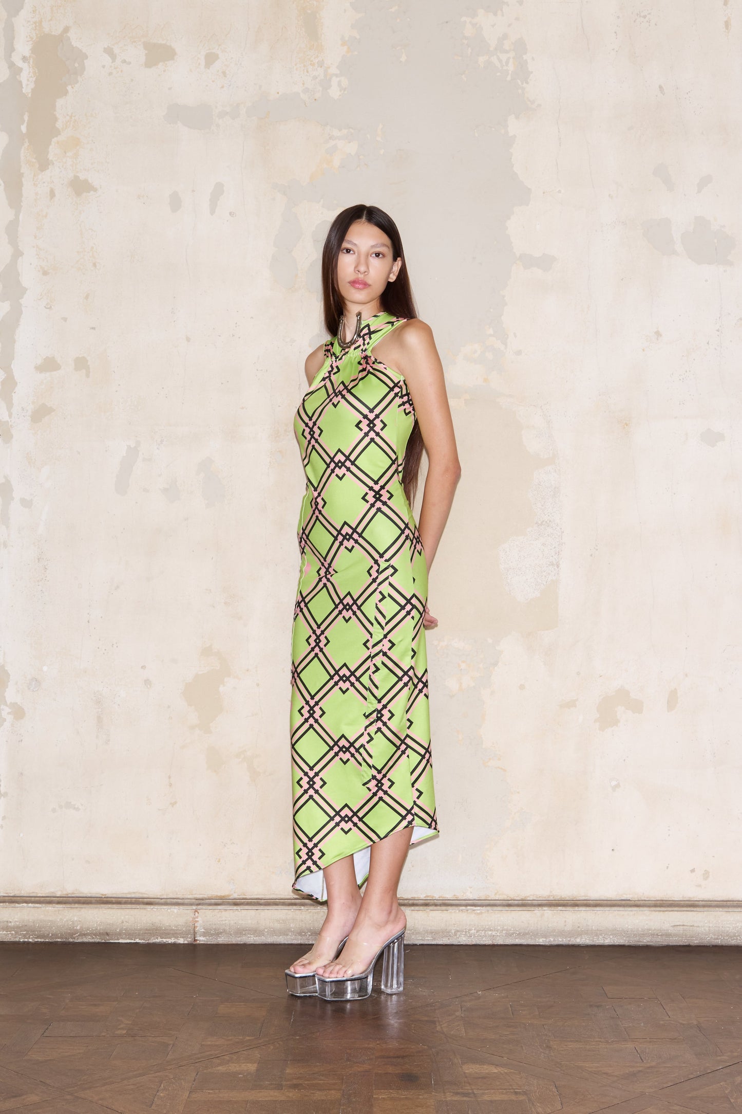 ROMULO DRESS PRINT GREEN