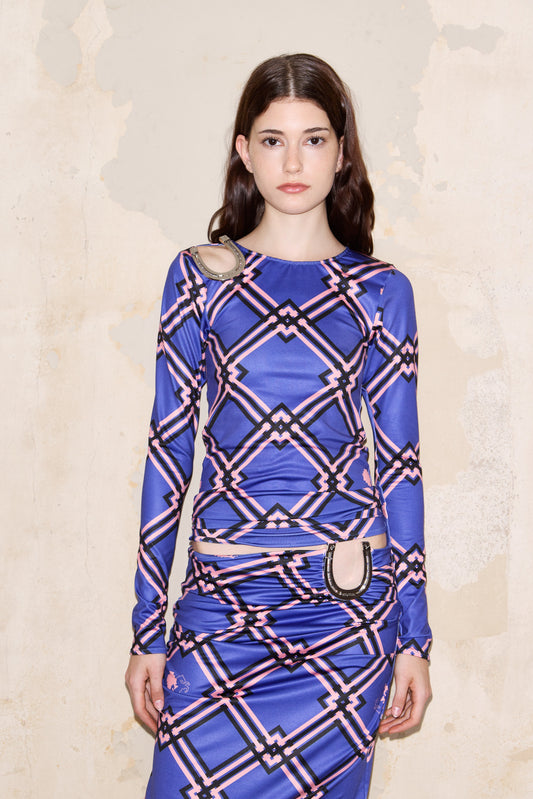 TOSCANA T-SHIRT PRINT BLUE