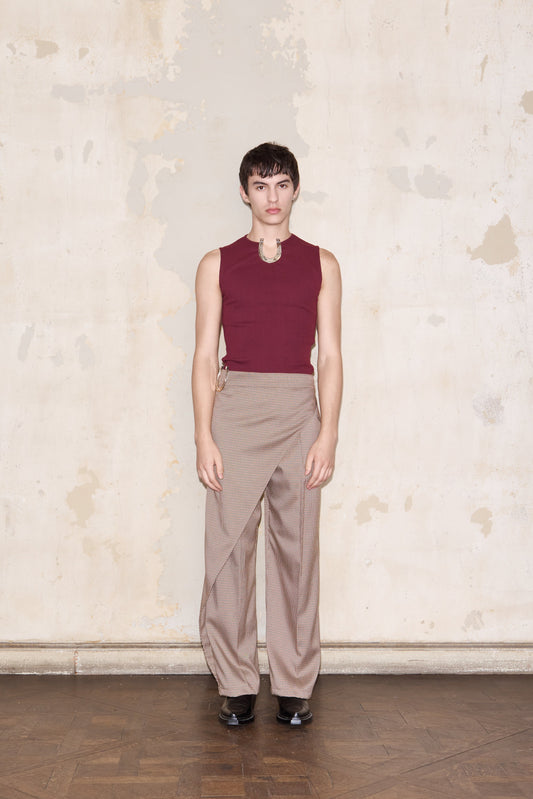 PIZURNO PANT BEIGE GLENCHECK