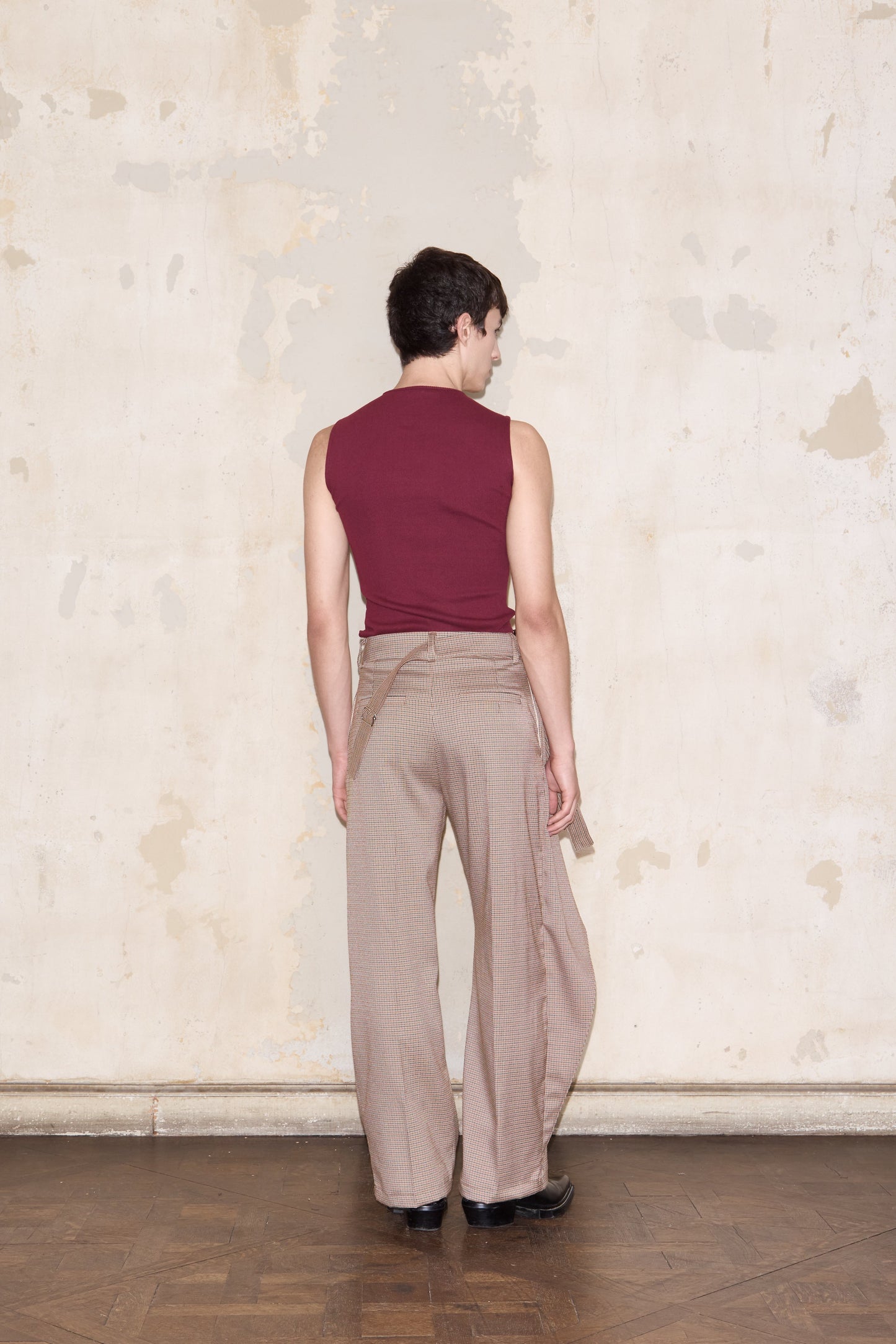 PIZURNO PANT BEIGE GLENCHECK