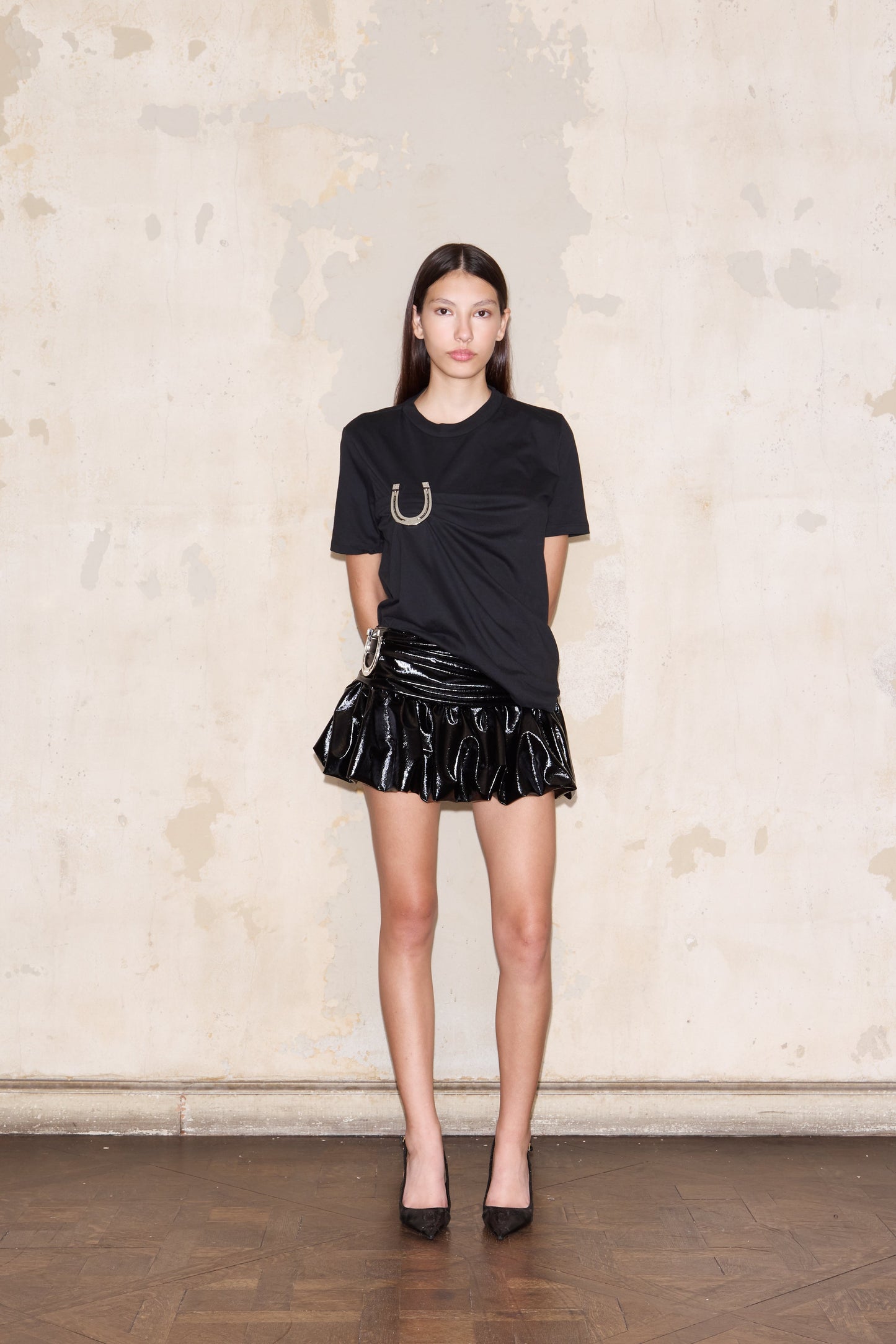 FLORIDA SKIRT SHINY BLACK