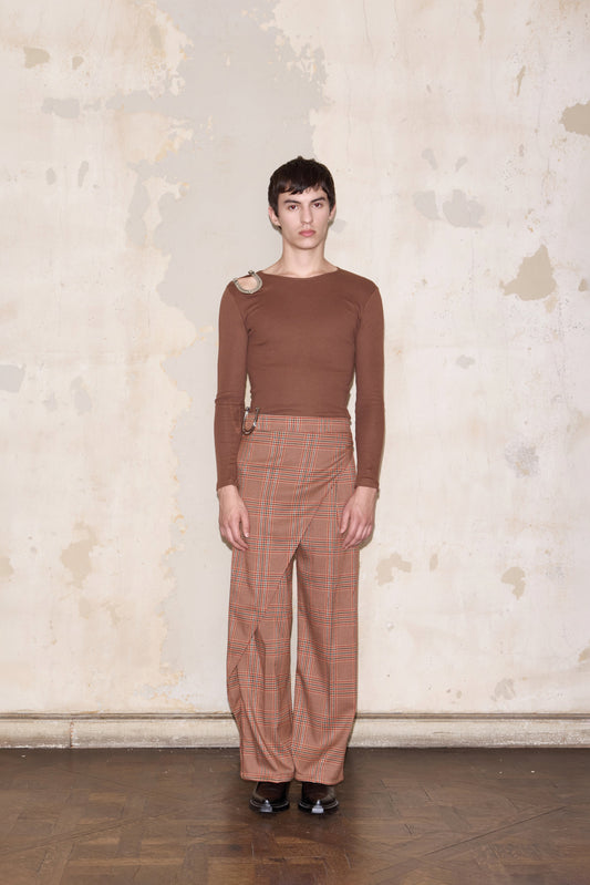 PIZURNO PANT RED GLENCHECK