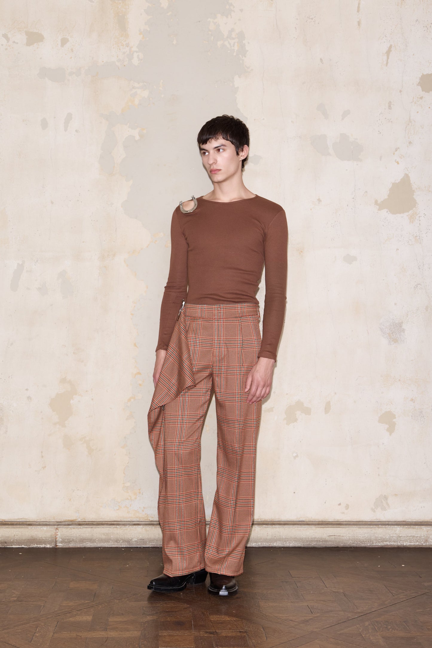 PIZURNO PANT RED GLENCHECK