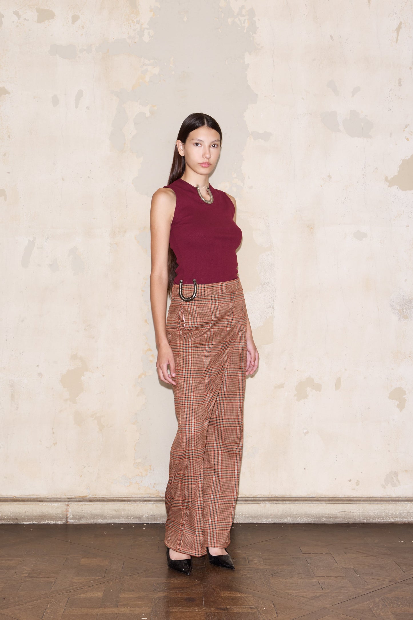 PIZURNO PANT RED GLENCHECK