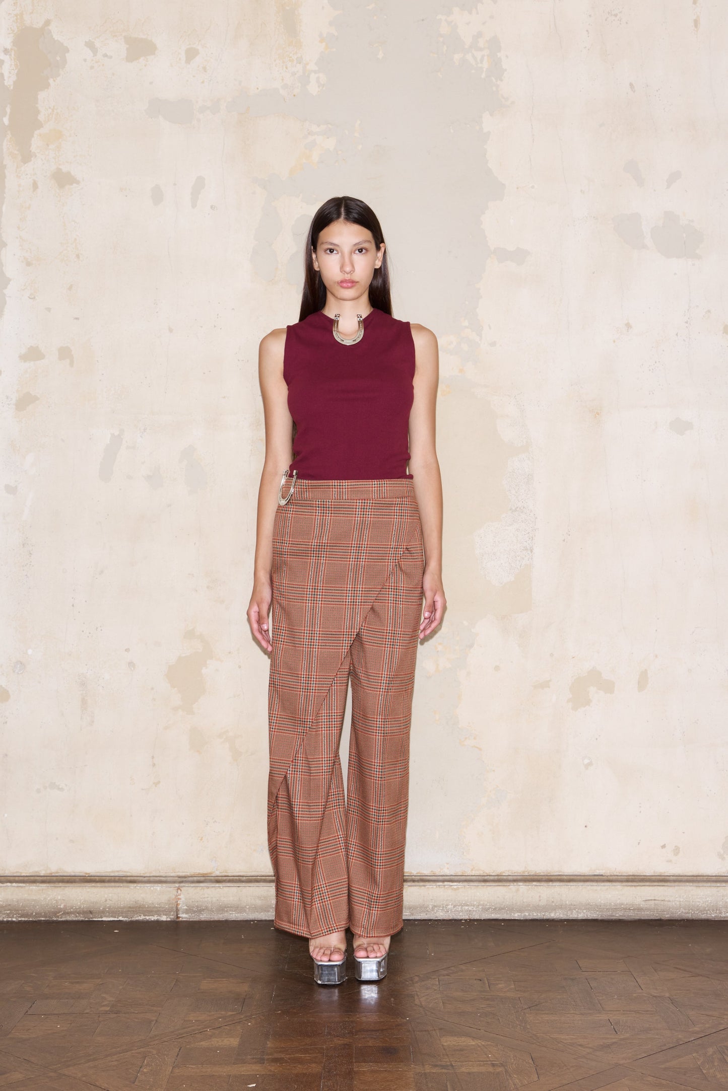 PIZURNO PANT RED GLENCHECK