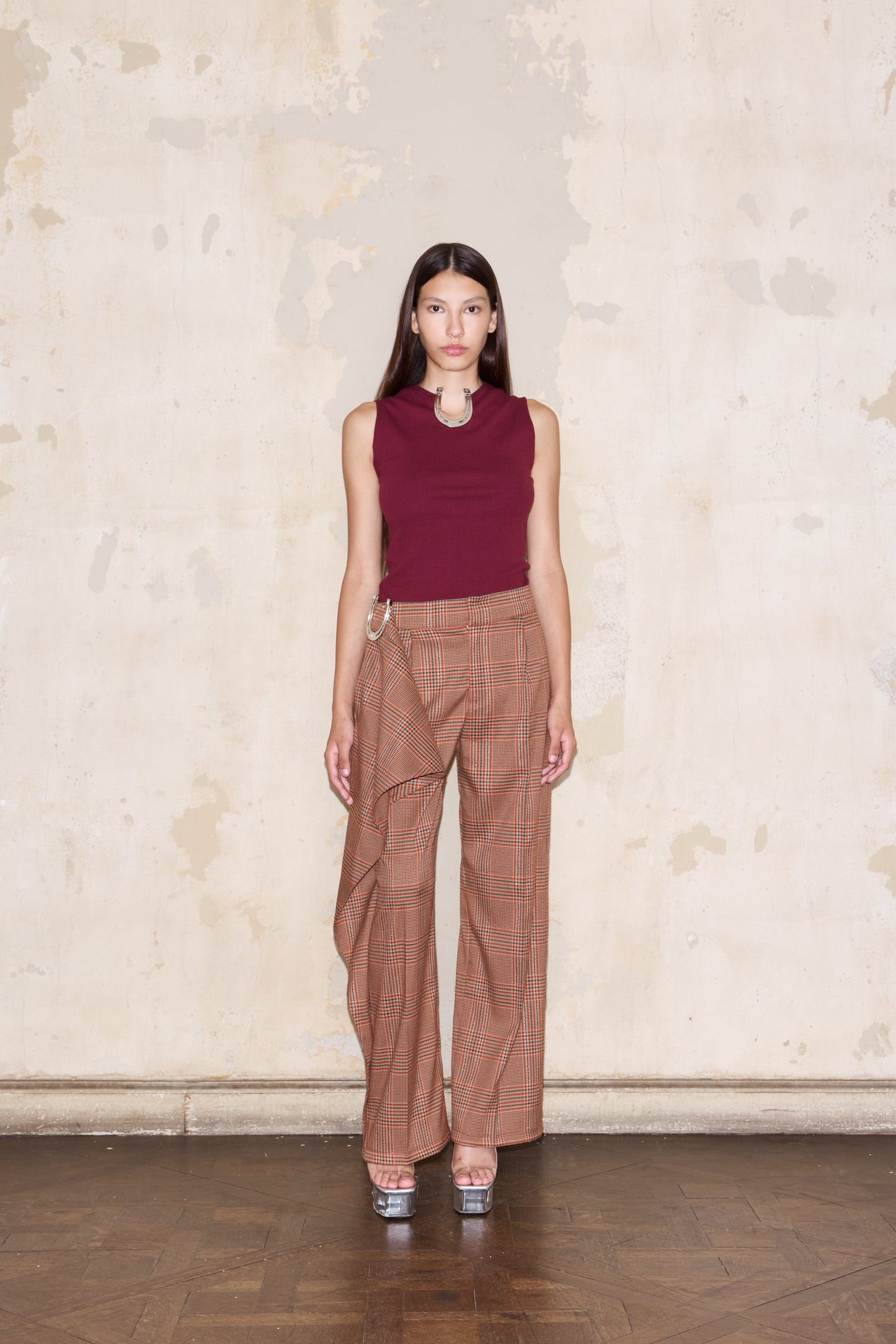 PIZURNO PANT RED GLENCHECK