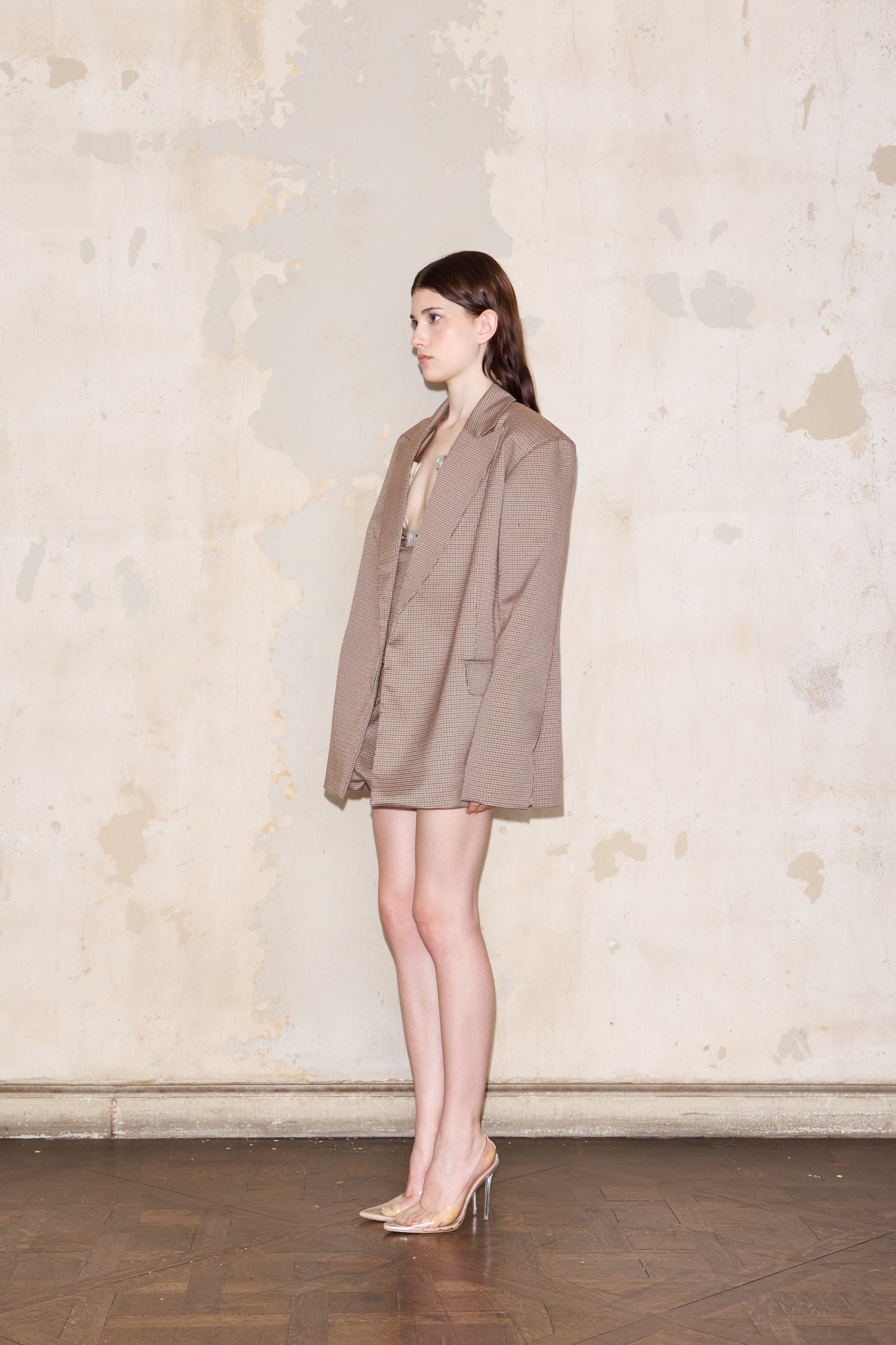 FLORIDA SKIRT BEIGE GLENCHECK