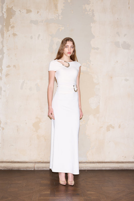 DEVOTO DRESS OFF WHITE