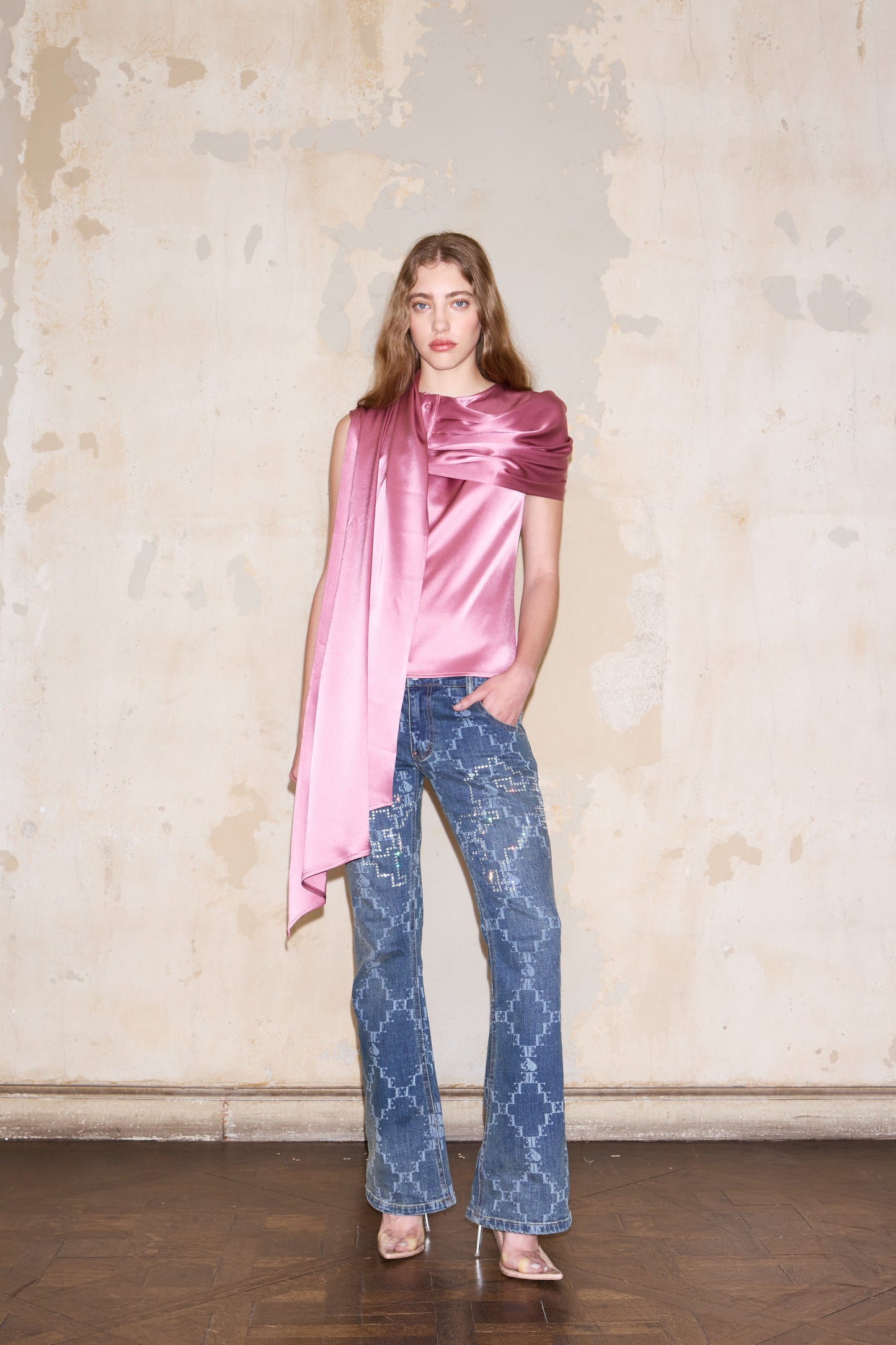 CERRITO BLOUSE PINK SATIN