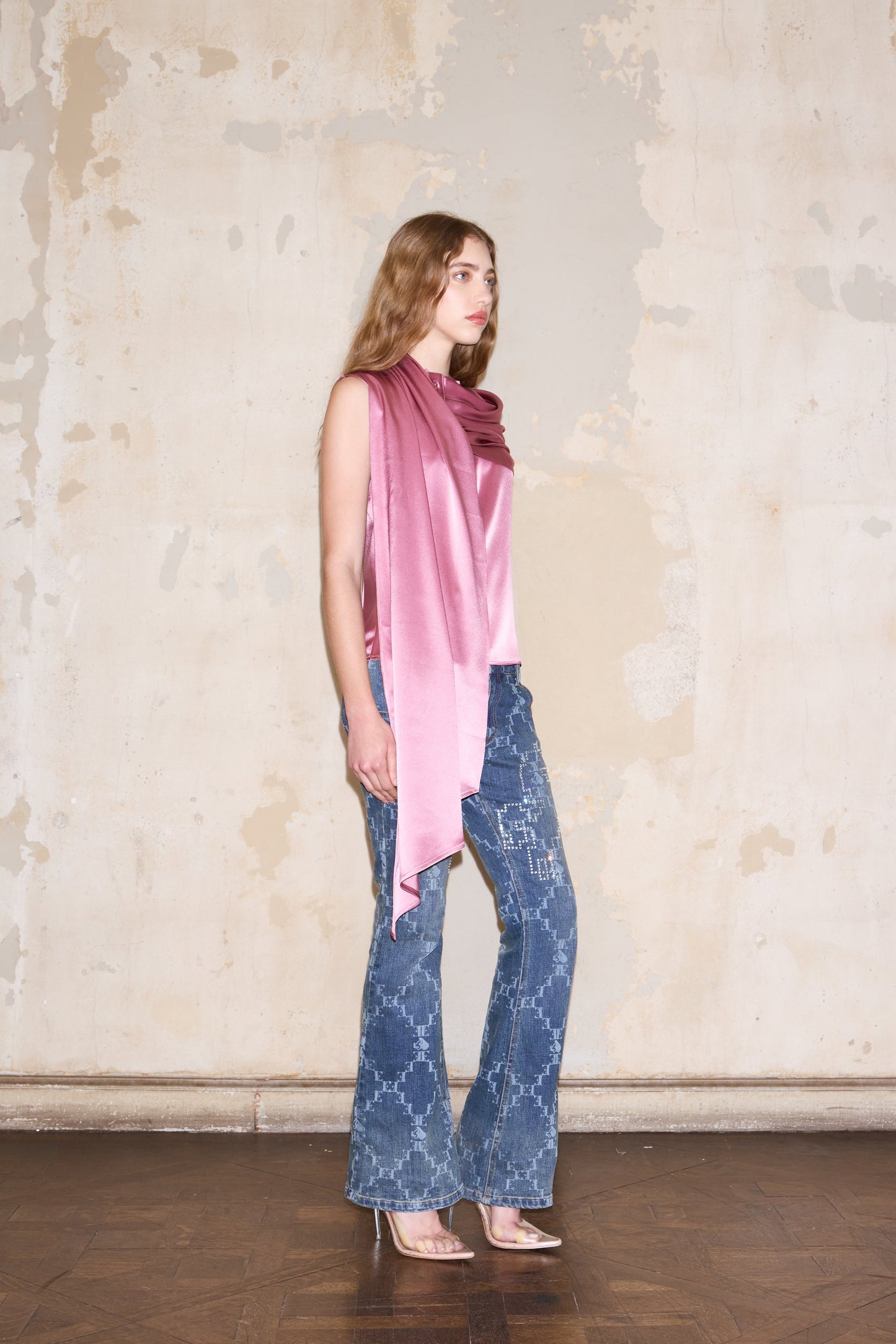 CERRITO BLOUSE PINK SATIN