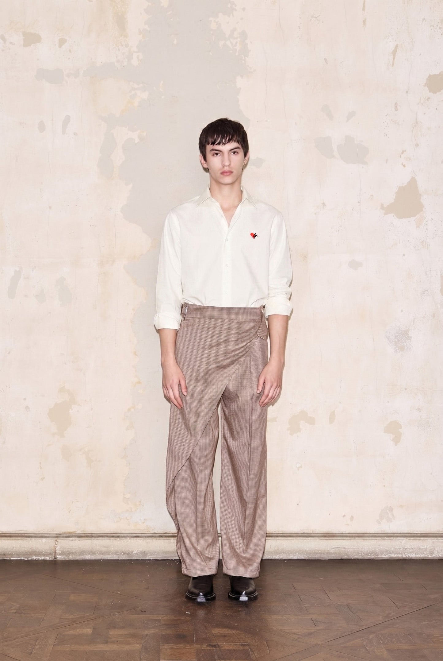 PIZURNO PANT BEIGE GLENCHECK