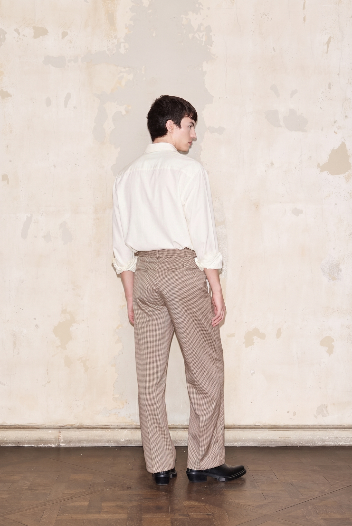 PIZURNO PANT BEIGE GLENCHECK