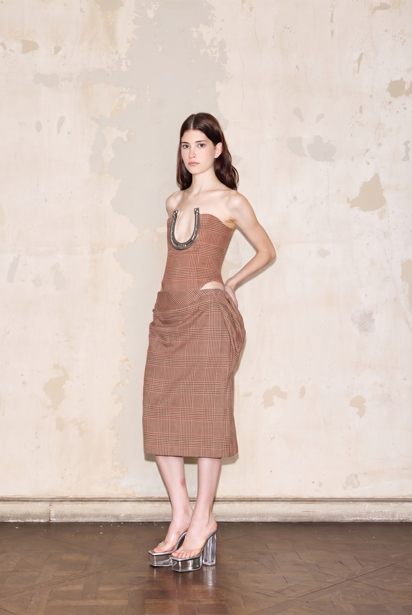 FREYRE SKIRT RED GLENCHECK
