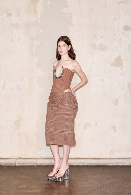 FREYRE SKIRT RED GLENCHECK