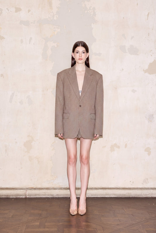 SIVORI BLAZER BEIGE GLENCHECK