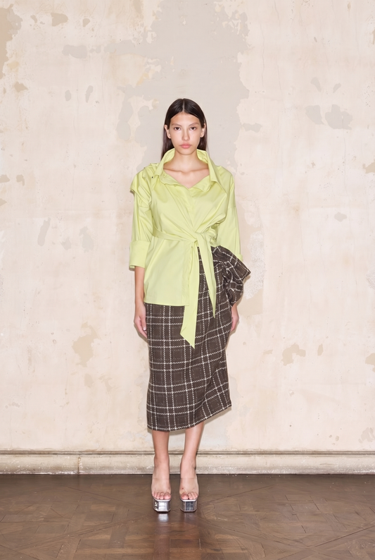 FREYRE SKIRT BROWN GLENCHECK