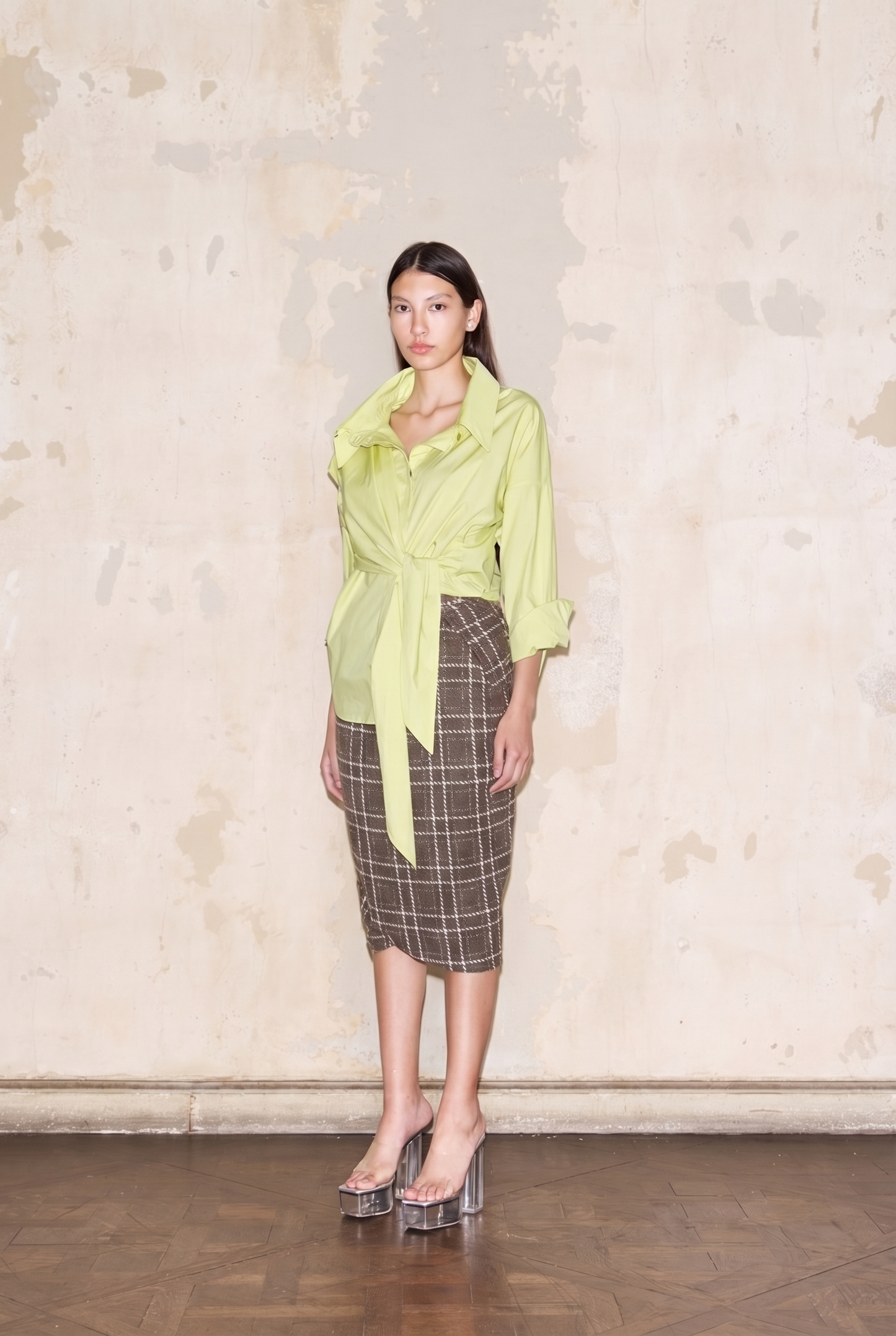 FREYRE SKIRT BROWN GLENCHECK